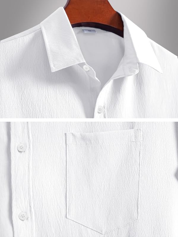 Image of Tee Projekt Solid Shirt for Men's ||Pop corn Shirt|| Solid Shirt for Men's|| Casual Shirt for Men||Half Sleeve Spread Collar Shirt for Men|| Pack of-2
