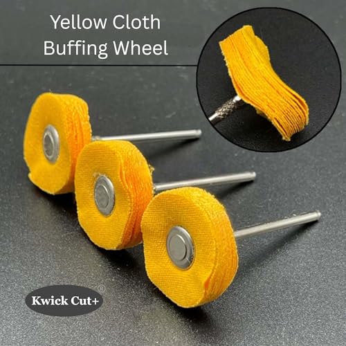 Image of Mini Cotton Buffing Wheel 25mm dia 3mm Shank 5pcs set for Jewelry, Jade, Watch, Glass & Stone Polishing | Cloth Buff Wheel for Rotary Tool, Dremel | DIY & Industrial Grade