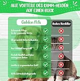 NEU! Profi Hundekamm zur Fellpflege von mittlerem & langem Haar bei Hunde & Katzen, Pudel, Goldendoodles I Golden Pets kompatibel - Gegen Knoten und zum Finish I + neues E-Book Größe S