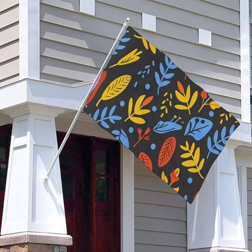 Bandera exterior de hojas azules con tejido resistente de 5 x 8 pies 6