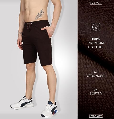 Image of Sleepynuts Regular Fit Terry Cotton Plain Shorts for Men