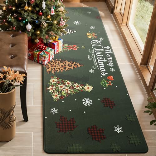 Carvapet Weihnachten Anti-Rutsch-Küchenmatte Anti-Ermüdung Stehend Matten Gepolstert Komfort Küche Boden Matten PVC Wasserdicht Läufer… – Ansicht 5