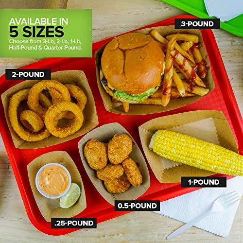 Stock Your Home [250 Pack] Extra Large Disposable Brown Kraft Paper Food Trays, 3-Lb Concession Tray, Serving Boats for Party Snacks, Taco Bar, Seafood, Nachos Plates by Stock Your Home - Image 6
