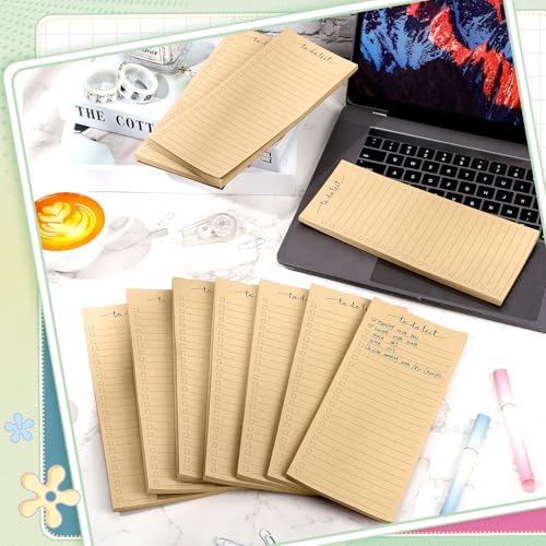 Image of Censen 10 Pack 500 Sheets to Do List Notes Daily Checklist Notepad with 50 Sheets Undated Memo Pad Color Block Shopping List Weekly Plan Notepad Organizer Planners(Wood Color,Lined) | Note Book 509 Sheets Colorful Memo Pad Office School Supplies Planner Shopping Weekly Plan Task Organizer Tear-off Design