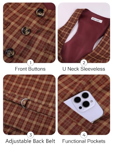 Image of GRACE KARIN Women's Suit Vest Top, Dressy Casual Sleeveless Button Waistcoat, Fromal Steampunk Blazer for Work Office