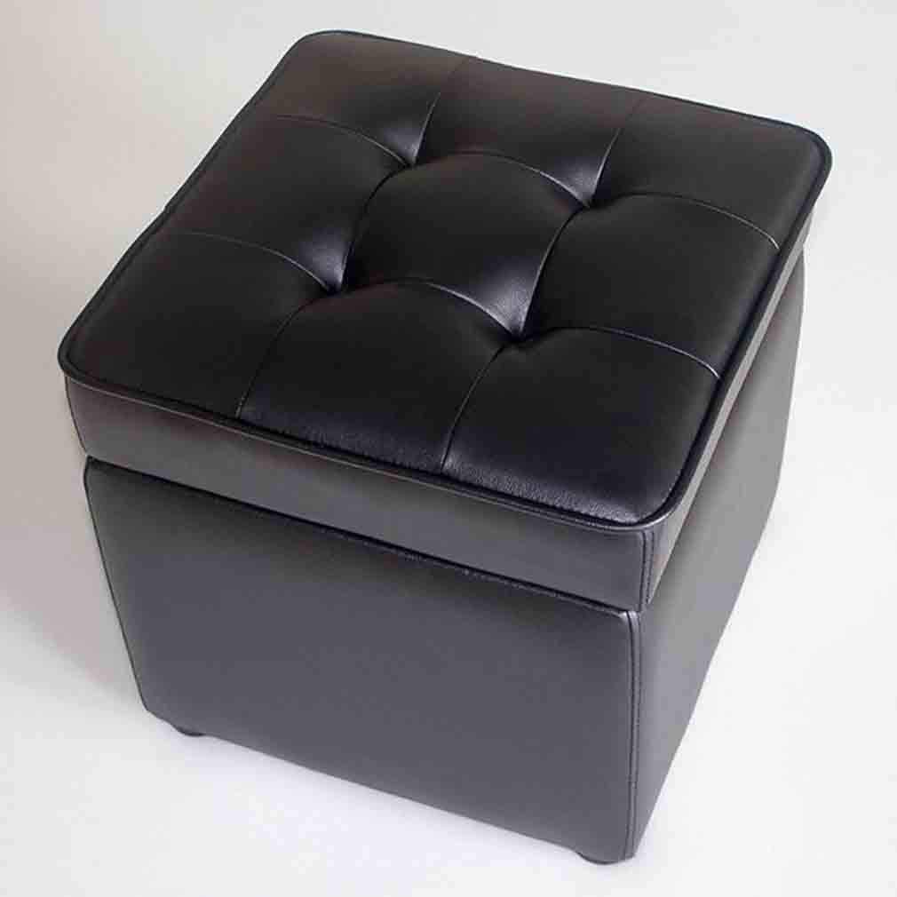 Pouf Contenitore Color caffè in Similpelle Imbottito, Panca Cubica con Cerniera per Soggiorno, Camera da Letto E Ufficio, Comoda E Durevole Soluzione Multifunzionale per Sedersi,Wine Red