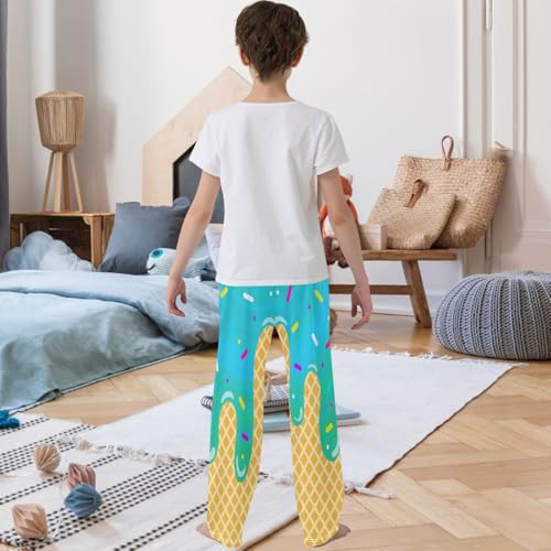 Boy's Pants Cute Ice Cream Jogger Pants Elastic Waist Long Bottoms Trousers with Pockets 6-14 Years3