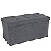Produktbild BRIAN & DANY Faltbarer sitzhocker Leinen Sitzbank mit Stauraum, Dunkelgrau, 76 x 38 x 38cm