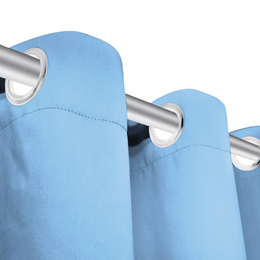 Lot de 2 rideaux occultants avec œillets en métal - 135 x 175 cm - Turquoise - Polyester microsatin - Protection solaire - Décoration de fenêtre pour salon, chambre à coucher - Facile à