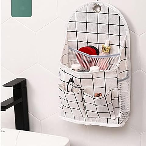 croselyu Home Multifunctional Hanging Bag College Dormitory Fabric Hanging Basket Miscellaneous Organizer Bathroom Wall Hanging Bag Behind Door Wall Storage (White) Cover