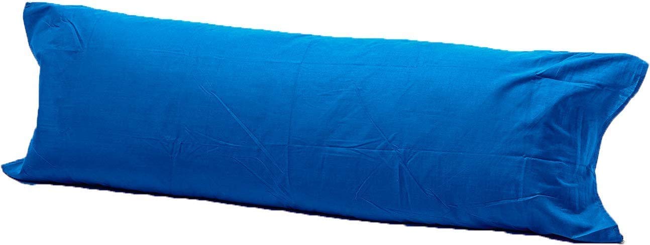 Ridas Bedding New Anti Allergenic Pregnancy Maternity Orthopaedic Hollow Fibre Filling Bolster Pillow With Free Bolster Pillow Case. (MID BLUE, King 5FT(60"))