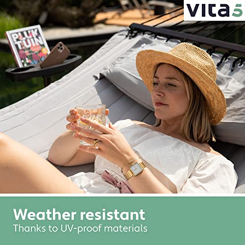 Vita5 Hamaca Jardin con Soporte y Mesita Auxiliar - Hamaca 2 Personas de Acero Duradero Carga 200 kg – Hamaca Doble Ajustable – Hamacas con Armazón para Interior y Exterior – Montaje facil - imagen 8