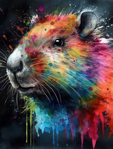 Generic Black Cartoon Capybara 5D Adult Diamond Art,DIY Diamond Art