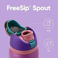 Vista 2 de Owala FreeSip - Botella de agua aislada de acero inoxidable con popote para deportes y viajes, botella de agua deportiva sin BPA, 24 onzas, Muddy