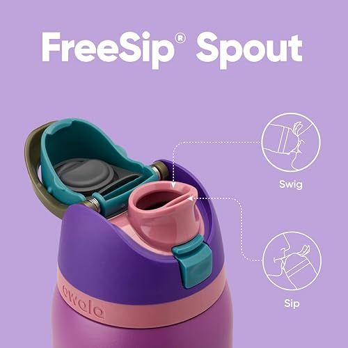 Miniatura 4 de Owala FreeSip - Botella de agua aislada de acero inoxidable con popote para deportes y viajes, sin BPA y FreeSip botella de agua aislada de acero