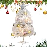 Décoration Festive : Doté d'une construction en PVC résistant à la décoloration, le sapin de Noël de table assure une utilisation à long terme grâce à son design solide et réaliste, parfait pour insuffler une festive dans les salons ou les décorations saisonnières, avec des branches denses et lifelike qui conservent leur éclat au fil des ans, sans détérioration.