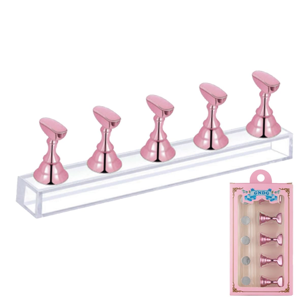 5 PCS Nail Art Tools Display Stand Magnetic Practice Holder for Fake Nails Painting Manicure Training Kit Accessories — view 3