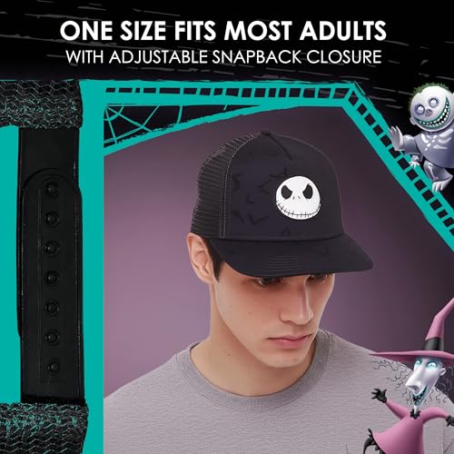 Image of Disney The Nightmare Before Christmas, Jack Skellington Adjustable Baseball Cap, Black, One Size