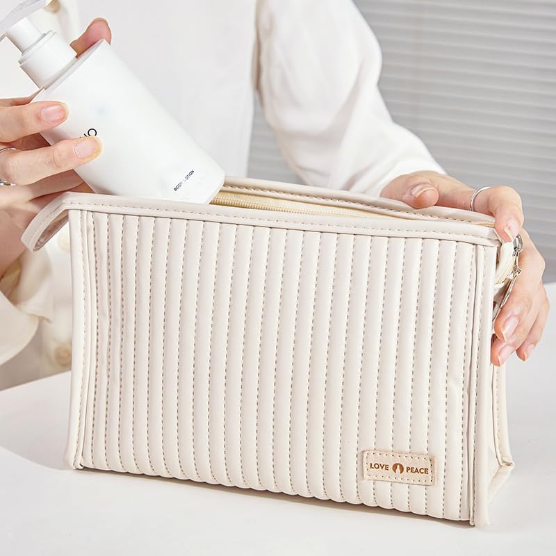 Miniatura 4 de Bonita bolsa de maquillaje, 2 bolsas de cosméticos para bolso, bolsa de maquillaje con muñeca, bolsas de período para mujeres y niñas, Crema