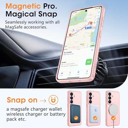 Coque Samsung Galaxy Plus MagSafe rose avec protection d'objectif antichoc KPPIT - 4