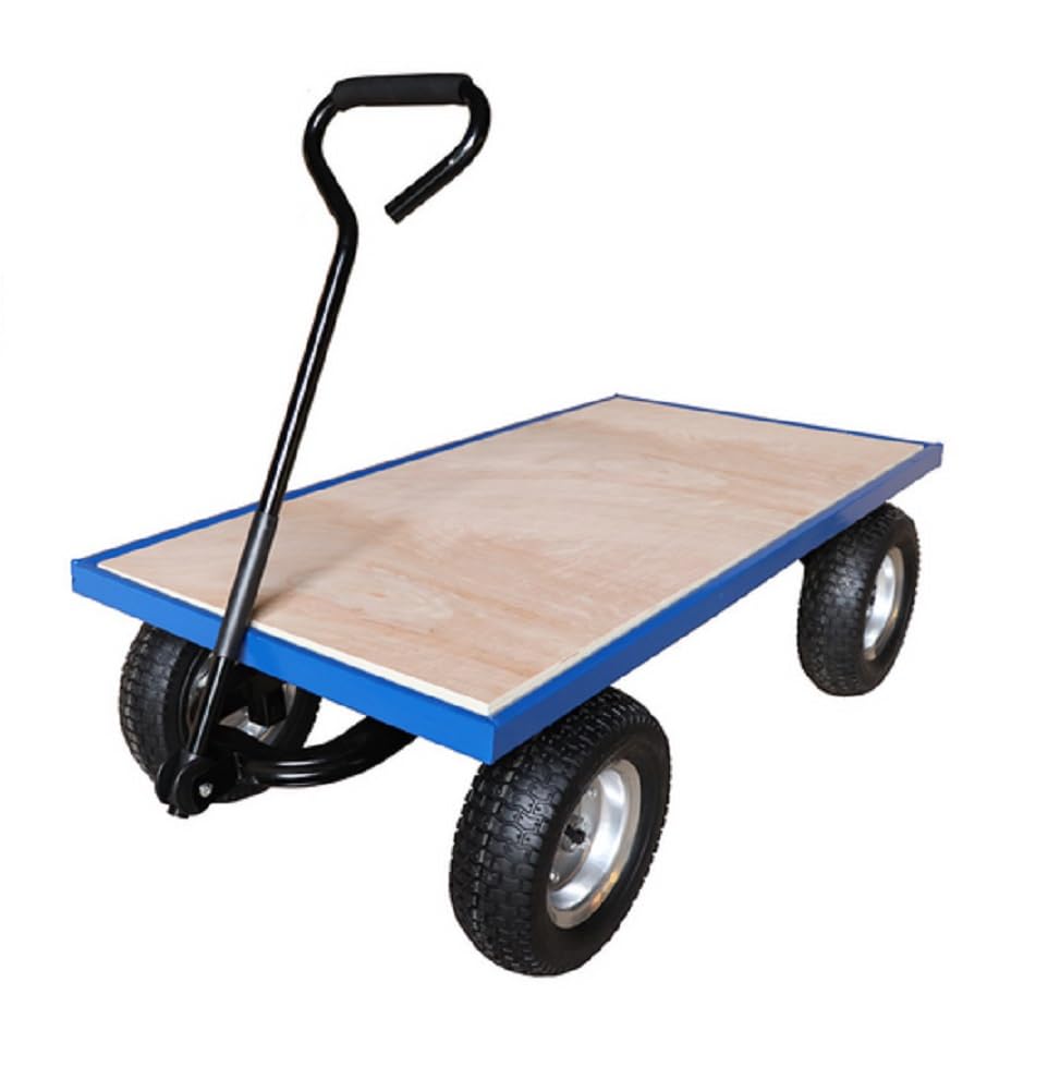 Workhorse General Purpose Platform Truck – 450kg Capacity | Plywood Base | Pneumatic REACH Compliant Wheels | Heavy Duty Trolley with Loop Handle