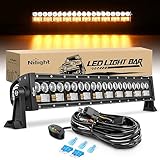 Nilight LED Light Bar 7D 22Inch 150W Spot Flood Combo Beam Amber White Work Offroad Lighting Driving Fog Lights for SUV ATV UTV Pickup Truck Boat