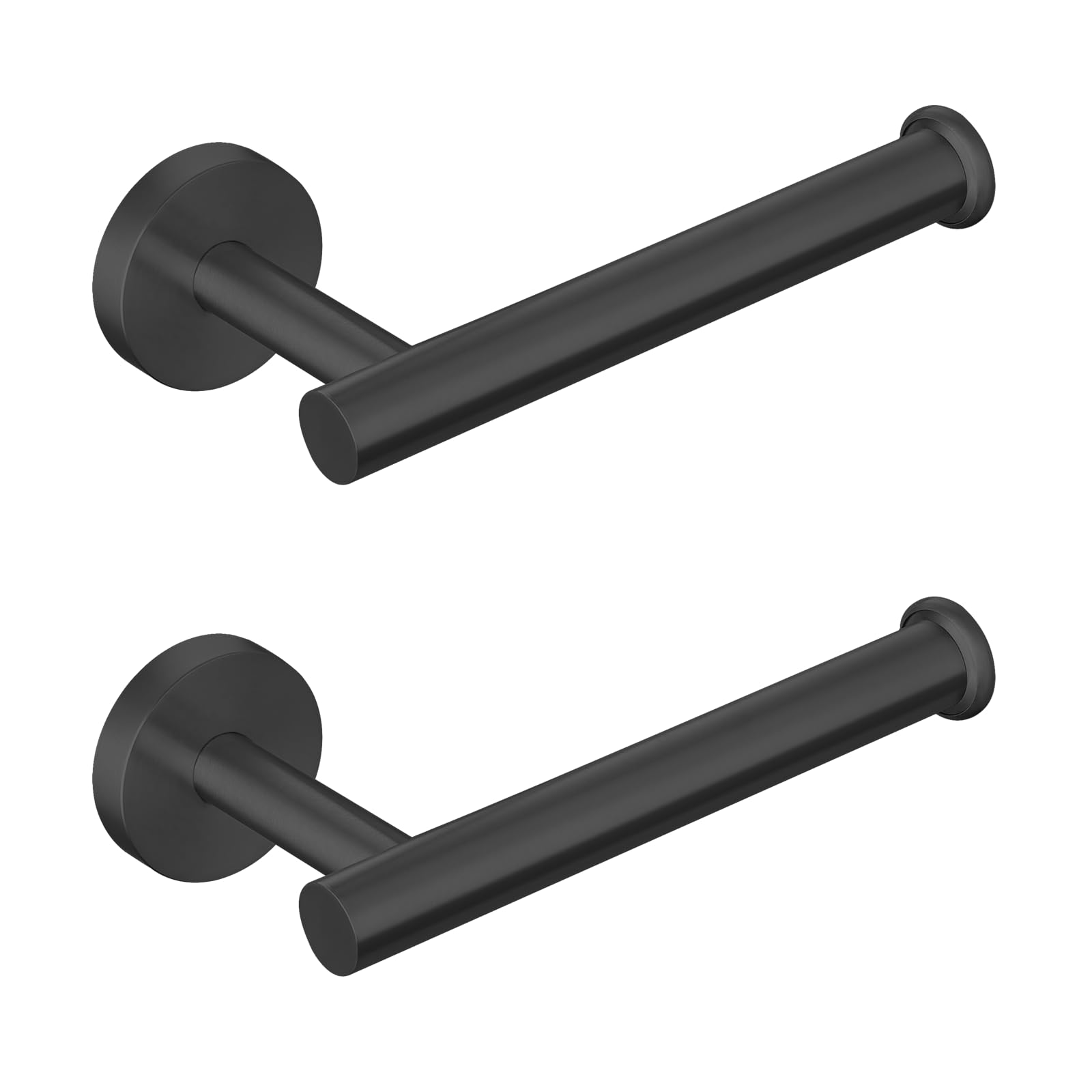 Toilettenpapierhalter, Toilettenpapierhalter, Wandschraubmontage für Badezimmer, Küche, Waschraum, modernes Design, hält Mega Taschentuchrollen, Edelstahl, rostfrei, schwarz, 2 Stück