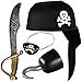 Produktbild Balinco Piratenset 4-teilig für Kinder bestehend aus Schwarzem Piratenhut + Säbel + Augenklappe + Piratenhaken - Kostüm Set für Fasching/Karneval