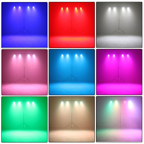 GBGS LED Up Lighting RGBW LED Par Lights 10W x 7 LED DMX 4-in-1 Par Can Stage Lighting Super Bright for Wedding DJ Event Party Show - Thumbnail 4