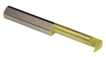 THINBIT RT61CLC MICROBIT TiN Coated Solid Carbide Reverse Profiling Tool, .375" Minimum bore, 1.250" Reach, Heavy Duty Elliptical Neck with .115" Projection and 3/8" Shank