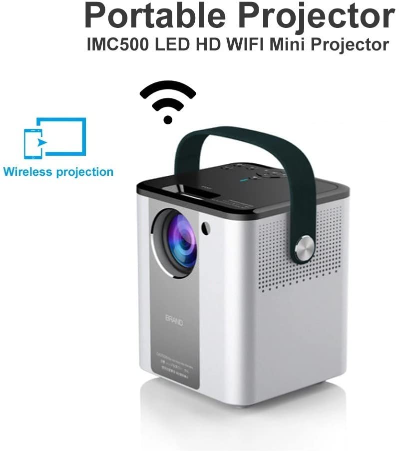 Image of BIGASUO Android 9.0 YouTube HD 3D Projector HDMI USB VGA AV, 1280 * 720P (5000 lm /Wireless /Remote Controller) Portable Projector (BGP23)