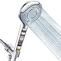 FEELSO Filtered Shower Head with Handheld, High Pressure 3 Spray Mode Showerhead with 60" Hose, Bracket and 15 Stage Water Softener Filters for Hard Water Remove Chlorine and Harmful Substance