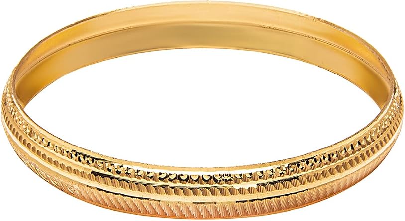 Bodha Traditional Indian Designer Stylish Self Design Amritsari Gold Color Sheikkada For Men, MEDIUM 2.10, Brass, Cubic Zirconia