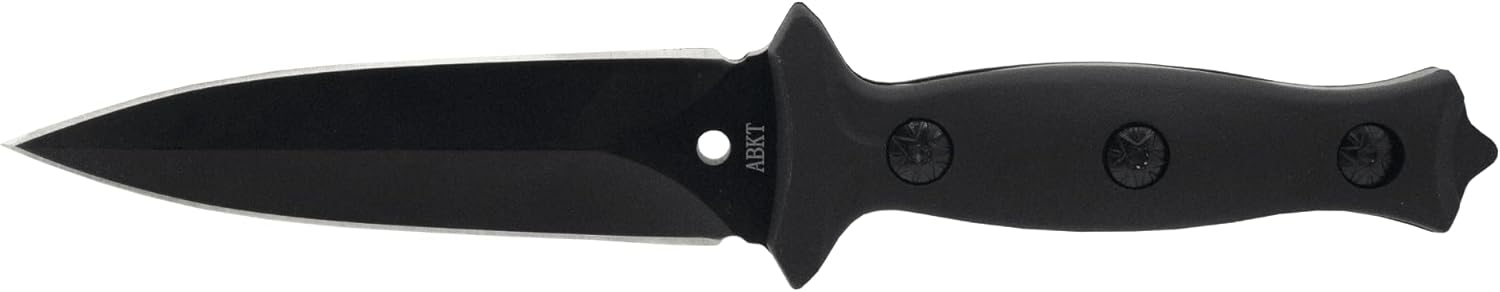 ABKT Boot Knife - Black - Fixed Blade Knife for Survival - Injection Molded Handle & Sheath