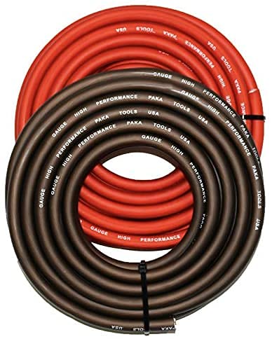 Fil de calibre 4 rouge et noir pour brancher un amplificateur auto