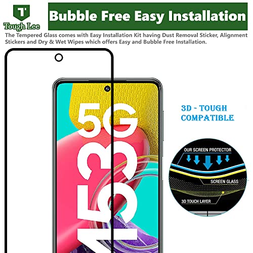 Tough Lee Full Screen Coverage Tempered Glass for Samsung Galaxy M55 5G / M53 5G / M51 / F62 / M52 5G With Easy Installation Kit; Pack of 1 4