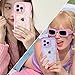 IAIYOXI Case for iPhone X - Curly Wave Edge Design, Bling Glitter Star Shiny Case, Cute Pink Clear Full Protection Soft TPU Shockproof Cover for Women and Girls (iPhone X, Pink)
