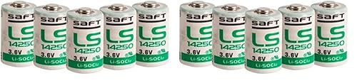 Saft 5er-Pack LS14250 3,6 V 1/2 AA, Weiß (Packung mit 2)