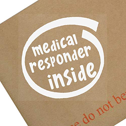 Platin Place 1 x Medical Responder Inside Sticker Fenster Car Van Sign Fahrzeug Adhesive Aid First Service Ambulance Nurse Doctor Life Saver Assistance Medic White auf Clear 87x87mm