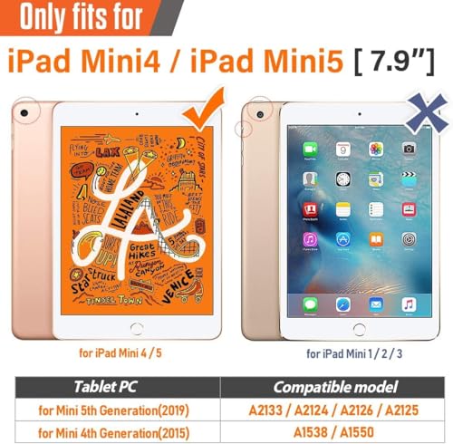 Image of WHITBULL 3 Layer Armor case Cover with Kickstand Compatible with iPad mini 5 (2019) / iPad mini 4 (2015) 7.9 inches, Black