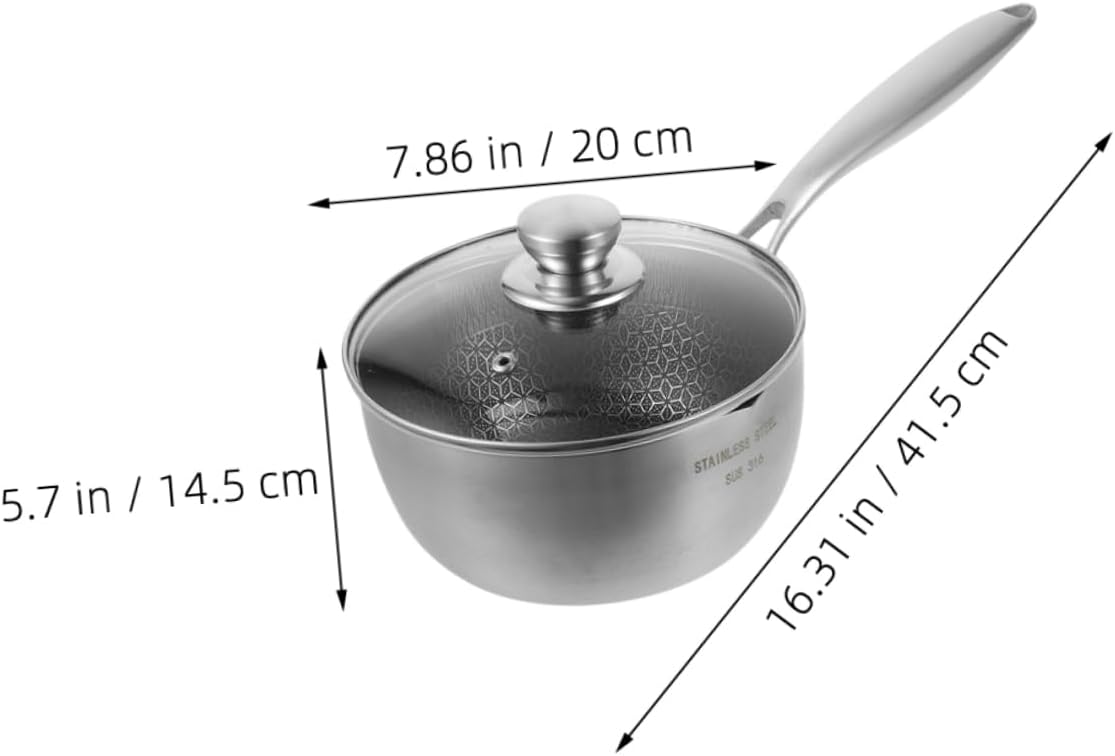 DOITOOL Kitchen Stainless Steel Honeycomb Non Stick Saucepan with Lid Versatile Cooking Pot for Everyday Use Durable Metal Design Easy to Clean for Induction and All Stoves