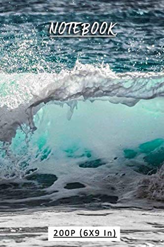 Blue Waves: Notebook, Wide lined Notebook (6" x 9" inches) Journal, Beautiful Blue Waves - 200 pages