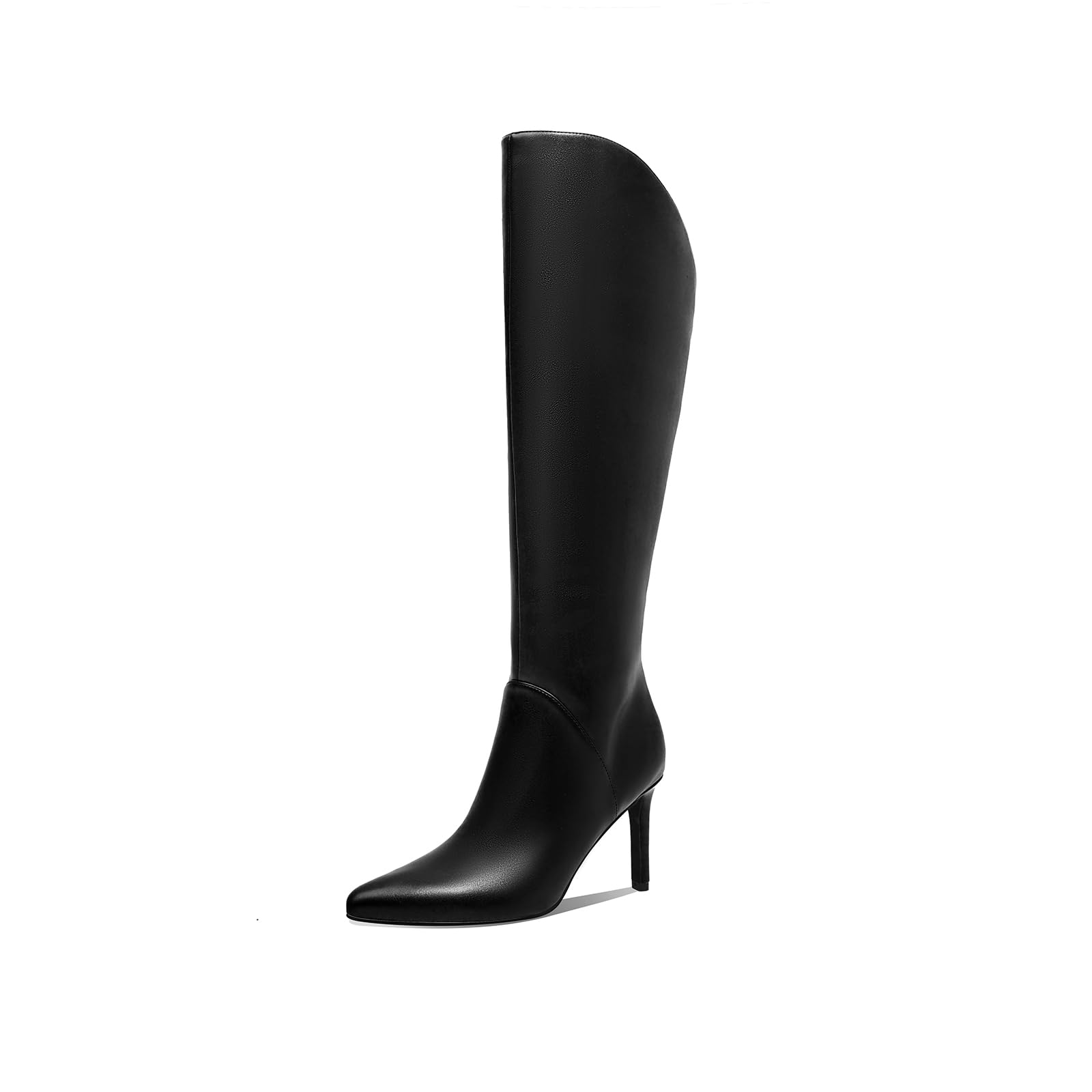 Knee High Boots Women Stiletto High Heel Pointed Toe Tall Long Boots Pull on Fashion Trendy High Boots