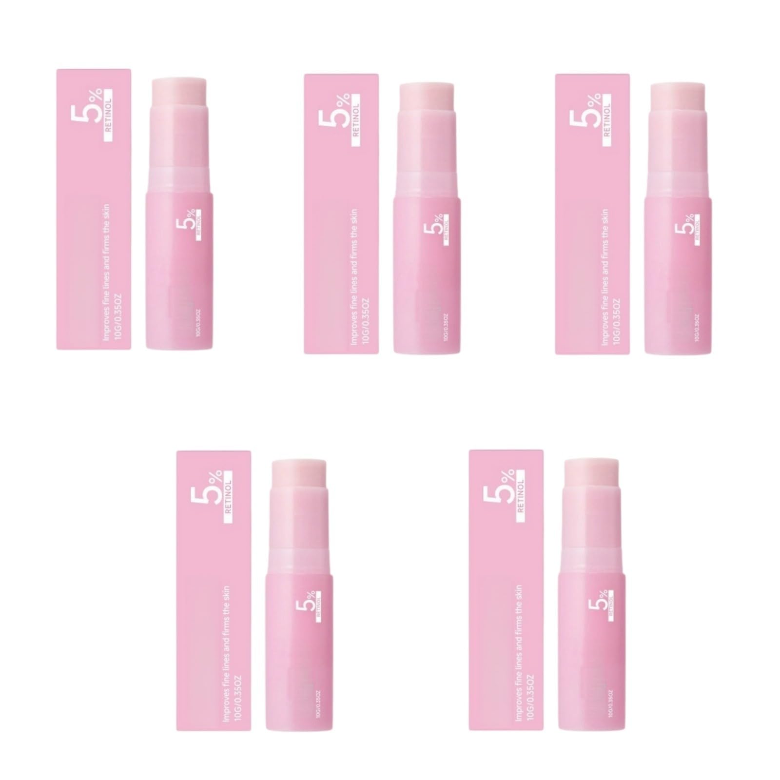 (5 sztuk) Pink Collagen Volume Multi Balm Stick, zmiękcza drobne linie, ujędrnia skórę Nawilżający podkład pod makijaż do twarzy, nielepki nawilżający wchłaniający Rapinde do ust,