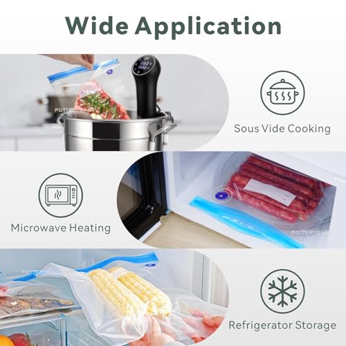 Image of Sous Vide Bags Reusable 30 Pcs, Reusable Vacuum Seal Bags(S+M+L) Compatible for Food for Anova, Joule Cookers, BPA Free Sous Vide Kit