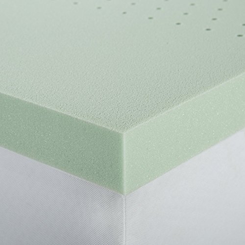 Image of Zinus 2 Inch Green Tea Memory Foam Mattress Topper, Short Queen