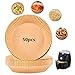 Anguxer 50 pièces papier de cuisson pour friteuse à air, air fryer feuilles de papier, pour poêle, four, micro-ondes, friteuse à air chaud (jaune)