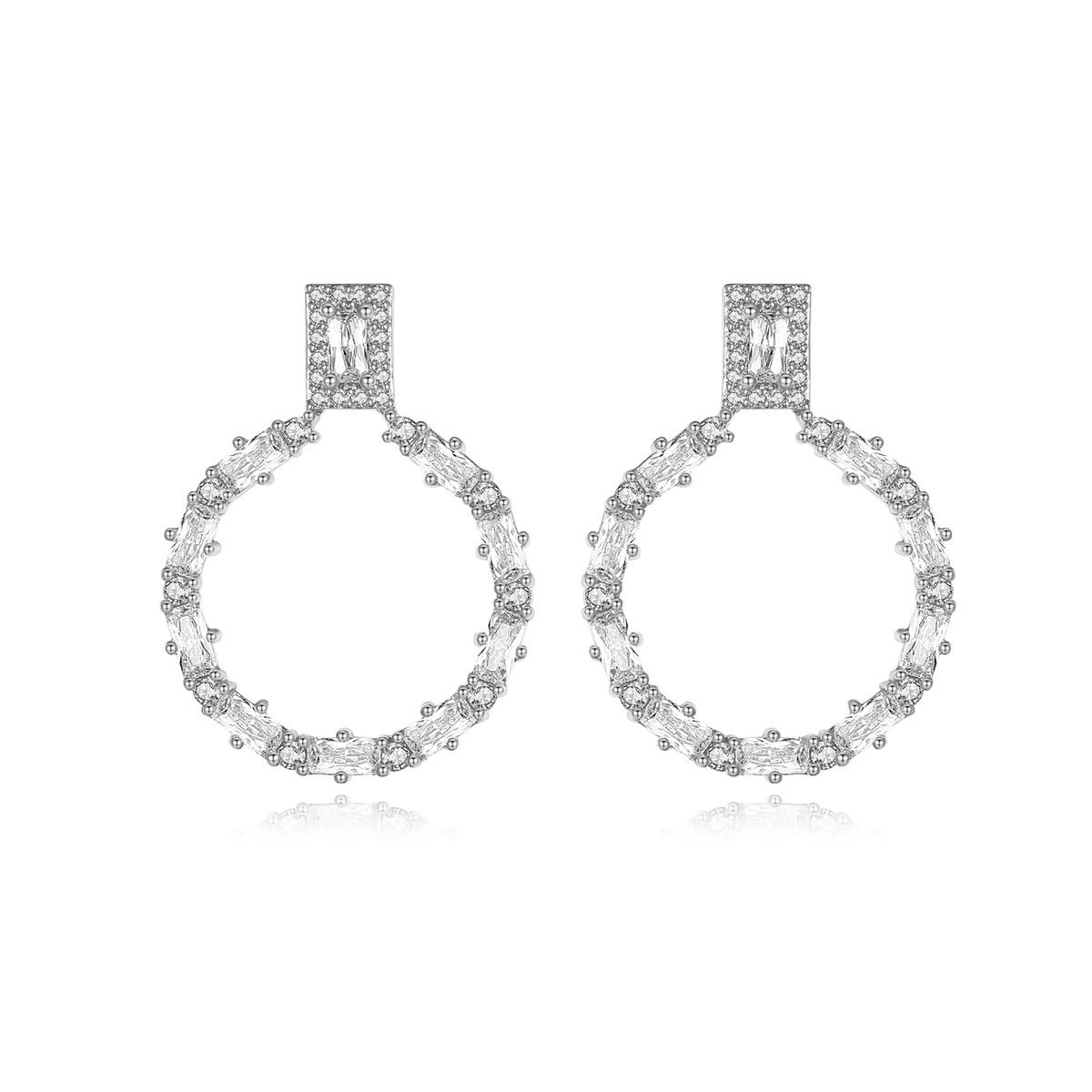 Minimalist 14K Gold Moissanite Hoop Stud Earrings, Statement Piece for the Trendy Women