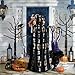 Halloween Adult Hooded Cape Cloak YYHHAOFA Fashionable graffiti bulldog Pattern Super Large Hooded Cloak with Bow Tie