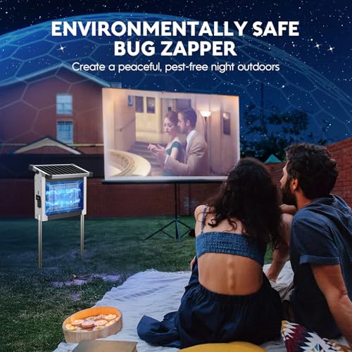 Image of Solar Bug Zapper Outdoor, Mosquito Zapper 4500V Cordless Waterproof | Auto On /Off, Portable Type-C & Solar Powered Bug Zapper, Electric Mosquito Trap Fly Zapper Killer for Patio Backyard Camping